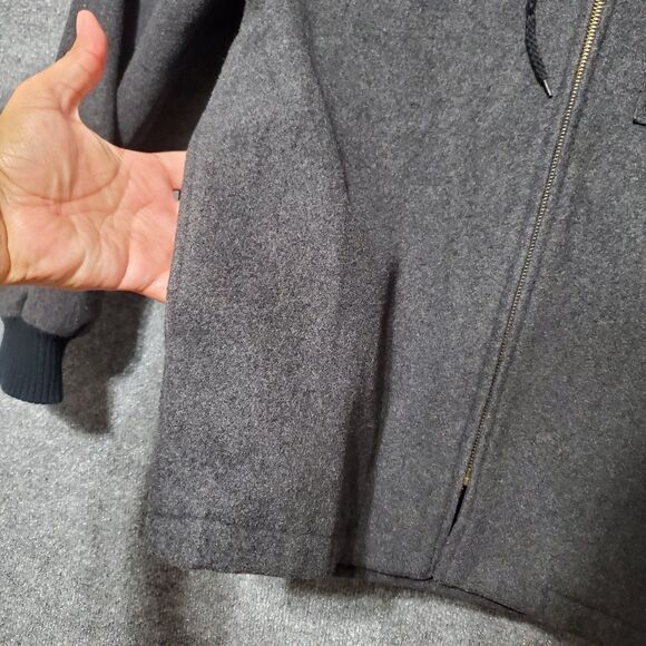 Alpha Industries Jacket Mens Small Gray Black Wool Blend Outdoor Classic Grunge - Picture 5 of 11